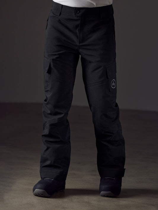 man wearing black snow pants from AETHER Apparel