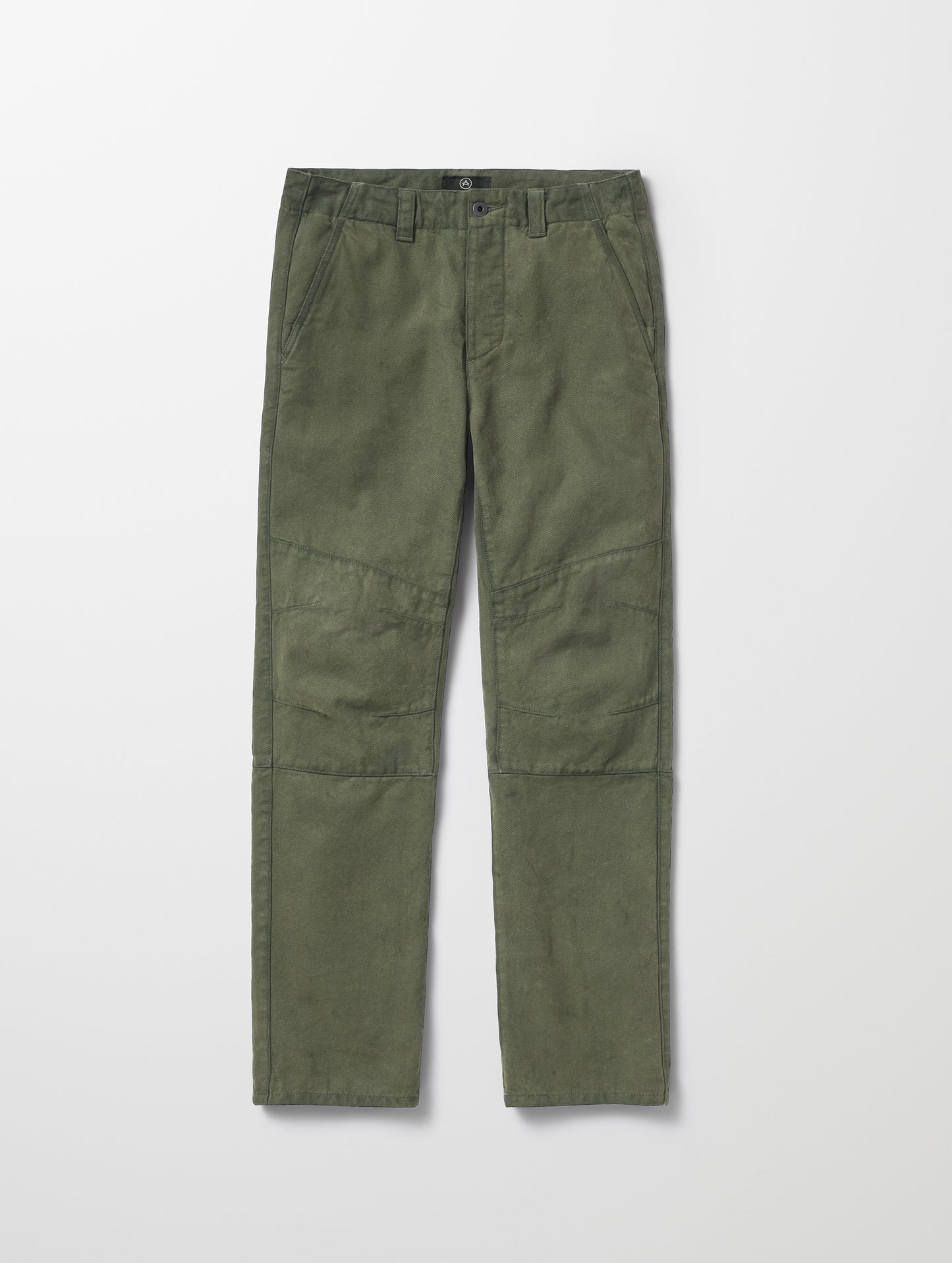 Flat lay view of the Gabriel Articulated Chino in Fern Green from AETHER Apparel.