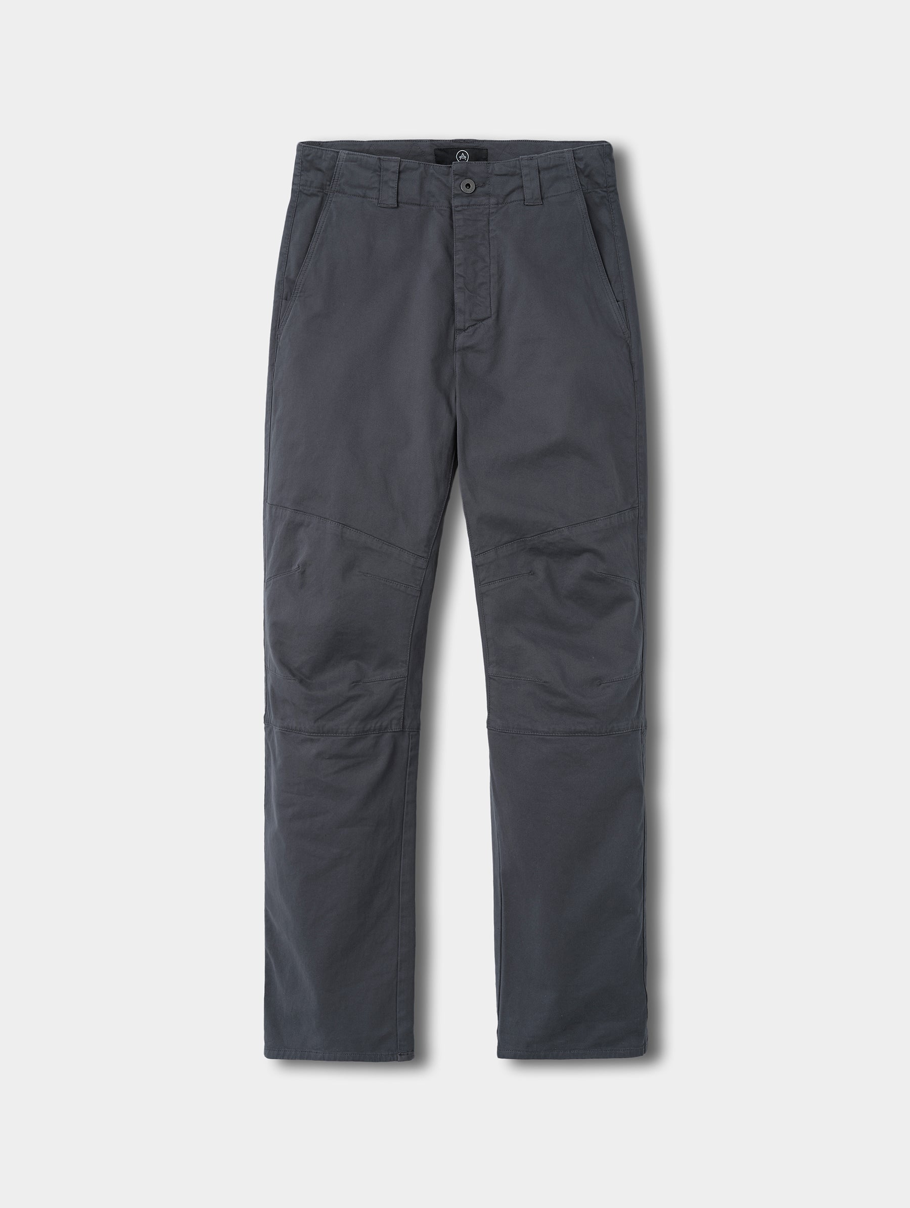 Flat lay view of the Gabriel Articulated Chino in Graphite from AETHER Apparel.