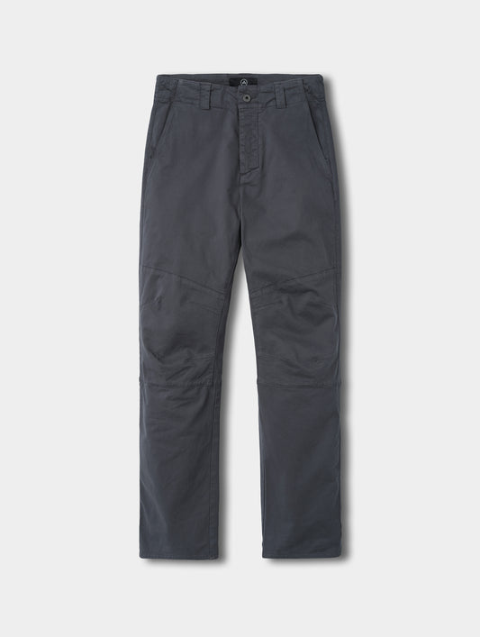 Flat lay view of the Gabriel Articulated Chino in Graphite from AETHER Apparel.