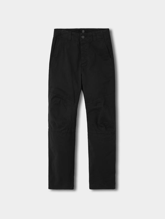 Flat lay view of the Gabriel Articulated Chino in Onyx Black from AETHER Apparel.
