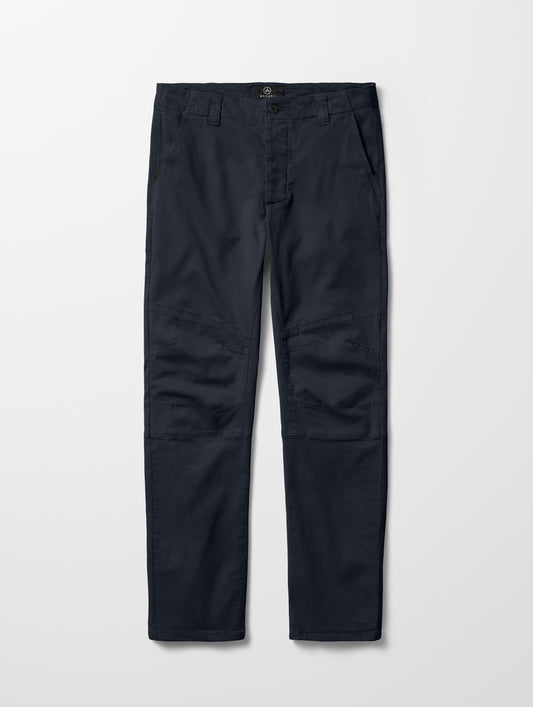 Flat lay of Gabriel Articulated Chino Stretch pant in Tarmac Black from AETHER Apparel.