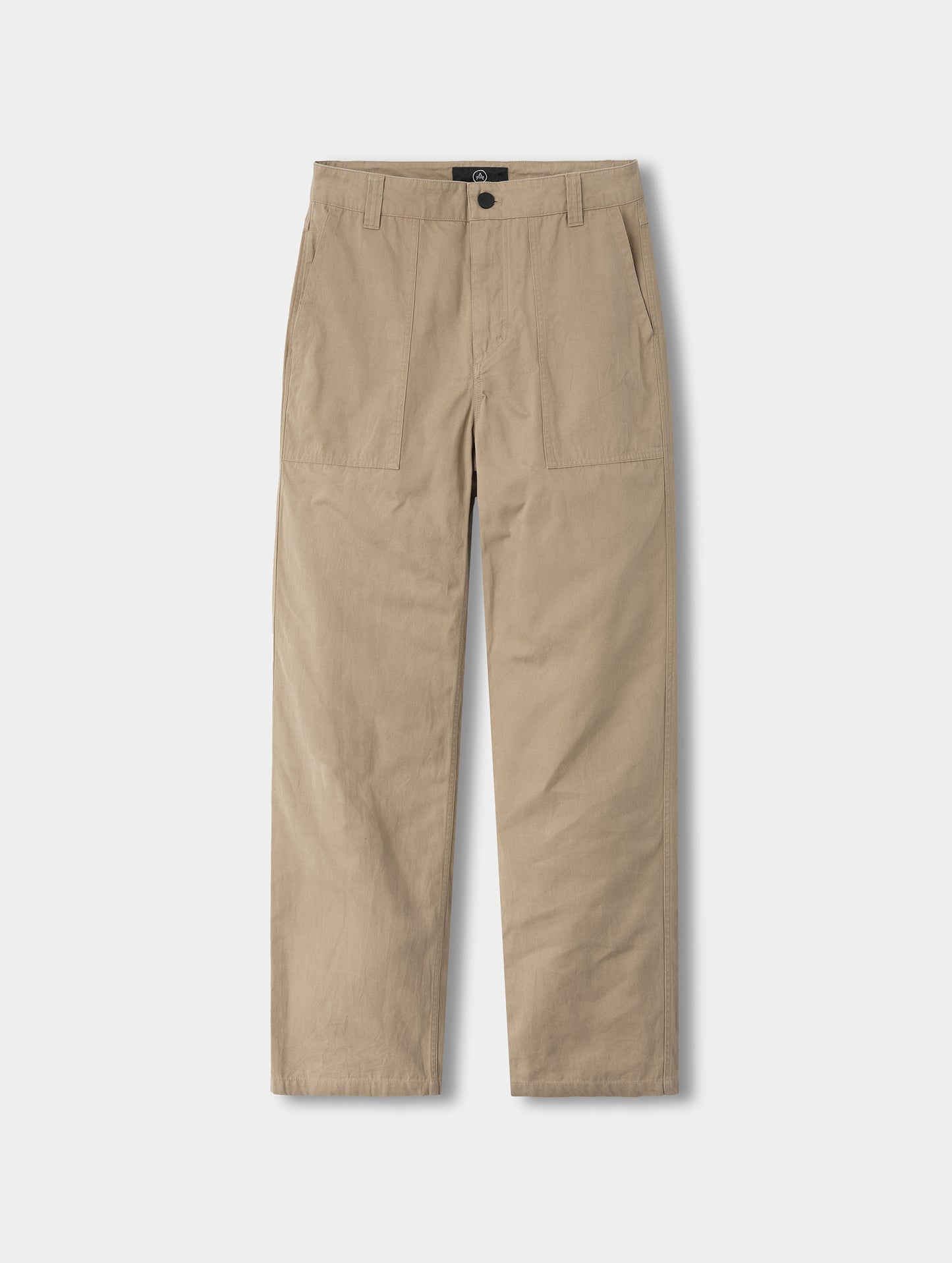 Flat lay view of the Gage Cotton Pant in Desert Tan from AETHER Apparel.
