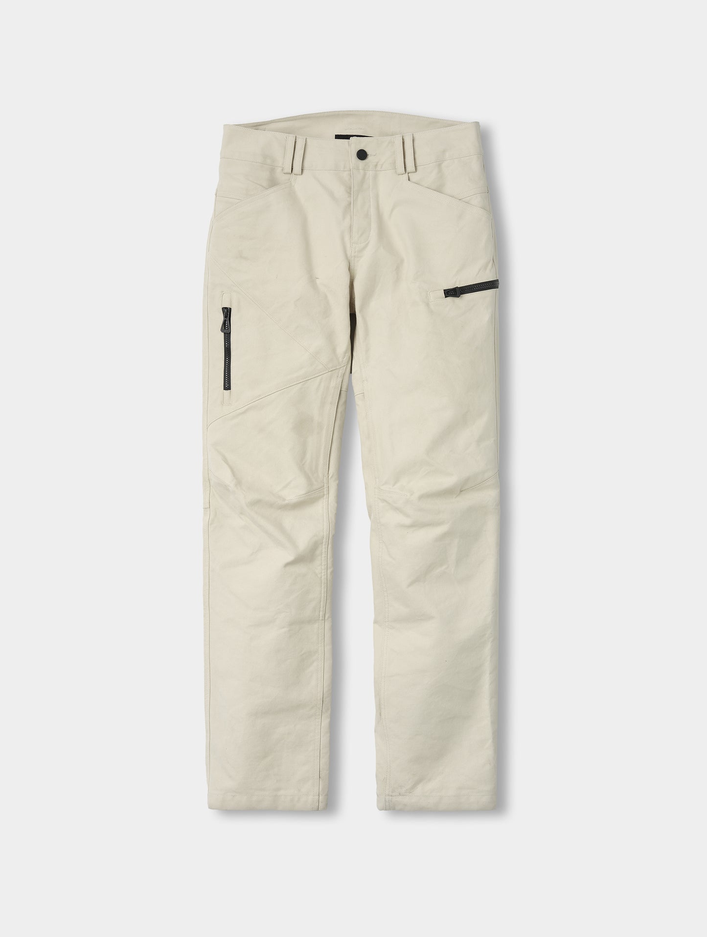 Flat lay view of the Mojave Motorcycle Pant 2.0 in Bone from AETHER Apparel.