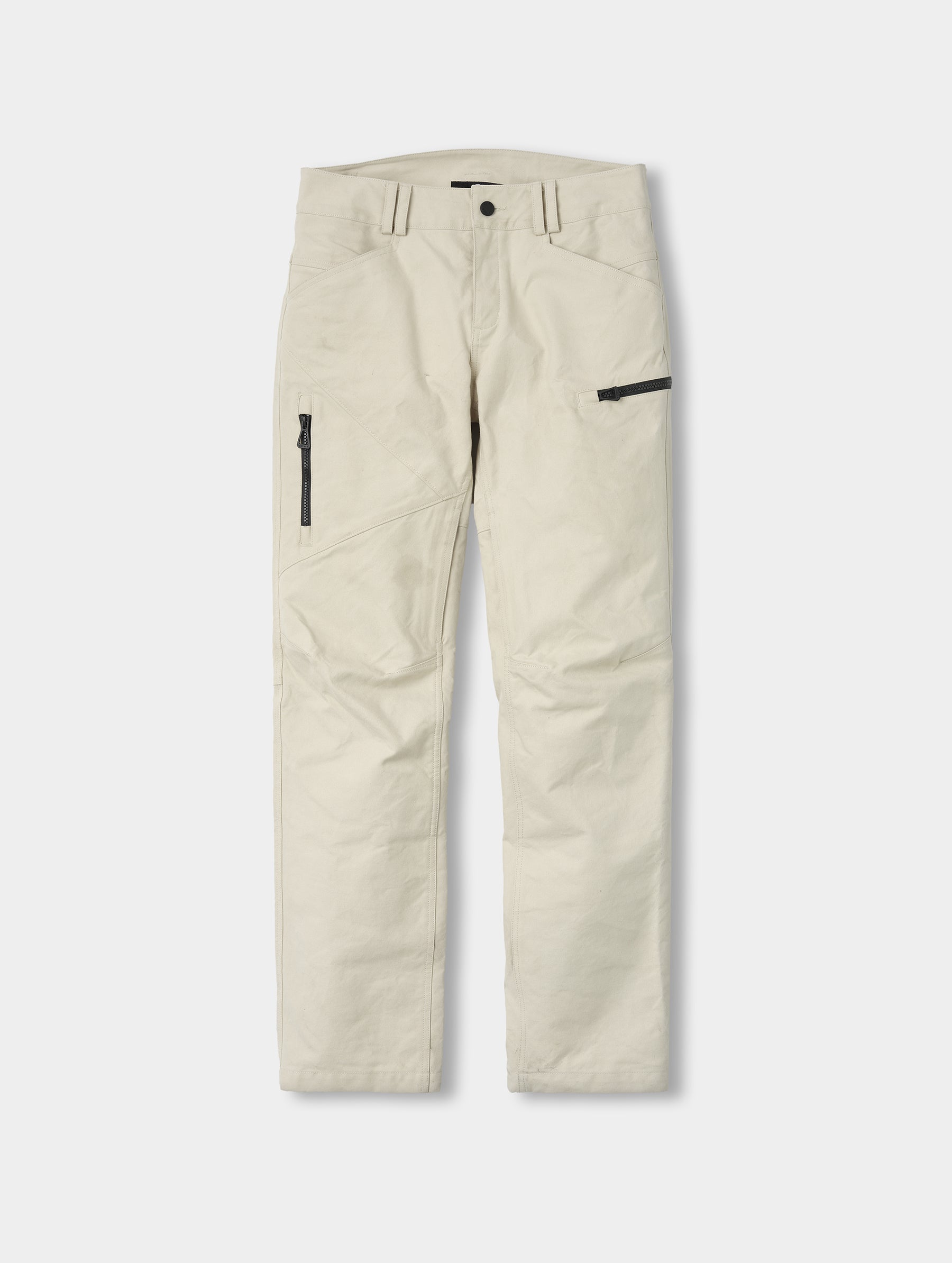 Flat lay view of the Mojave Motorcycle Pant 2.0 in Bone from AETHER Apparel.