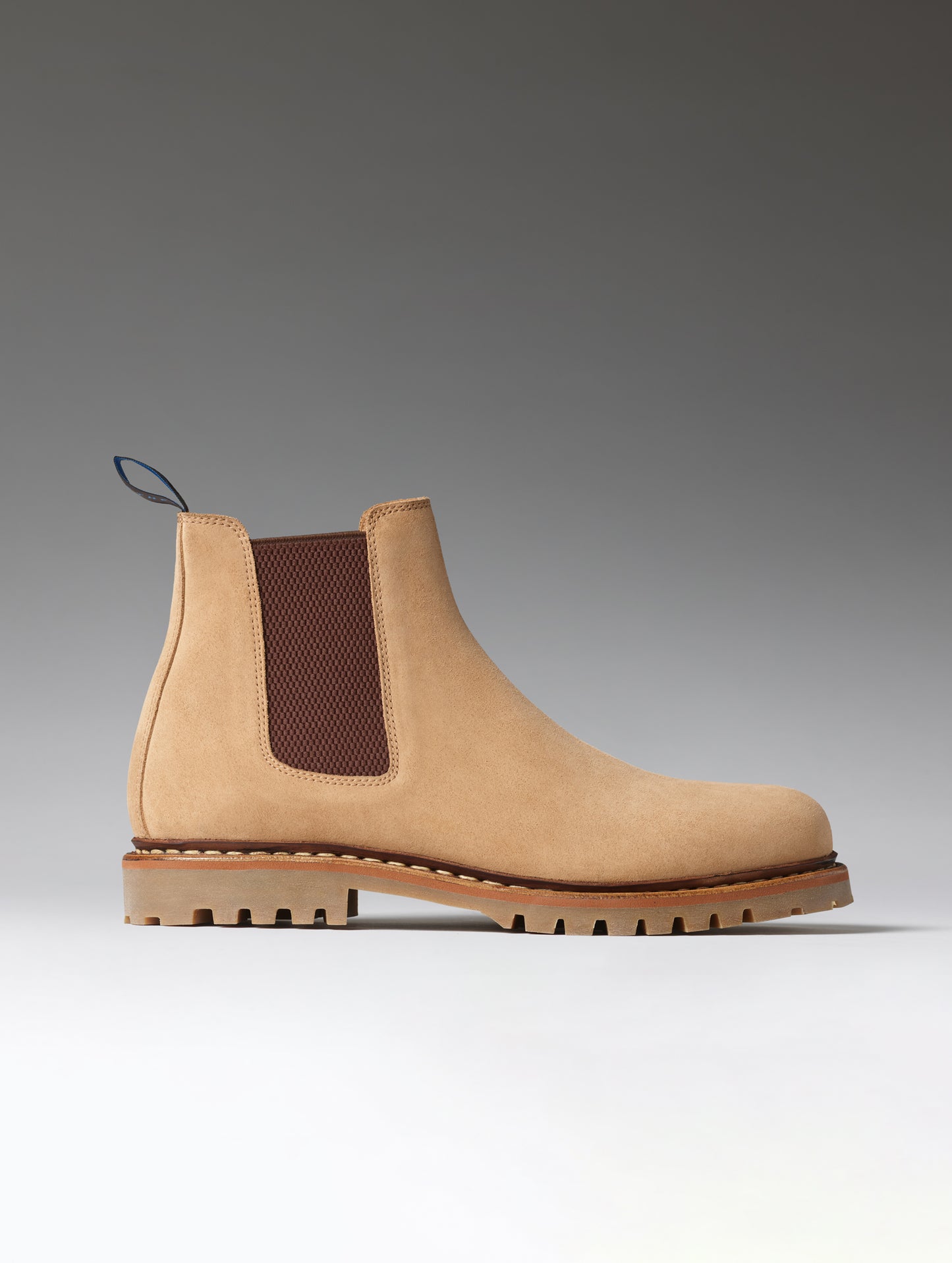 Side profile view of the Monroe Chelsea Boot in Dark Clay from AETHER Apparel.