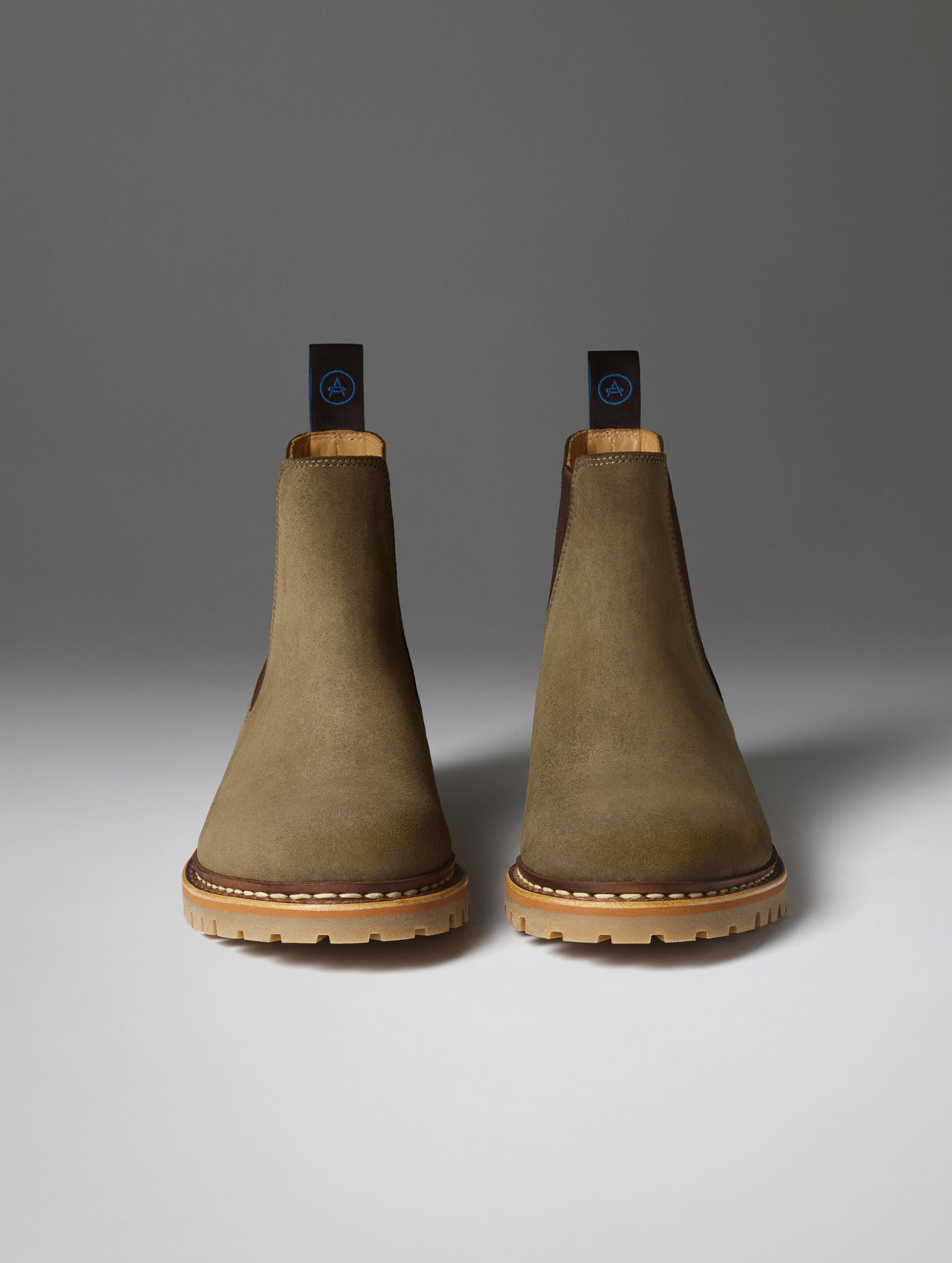 Front view of the Monroe Chelsea Boot in Dark Olive from AETHER Apparel.