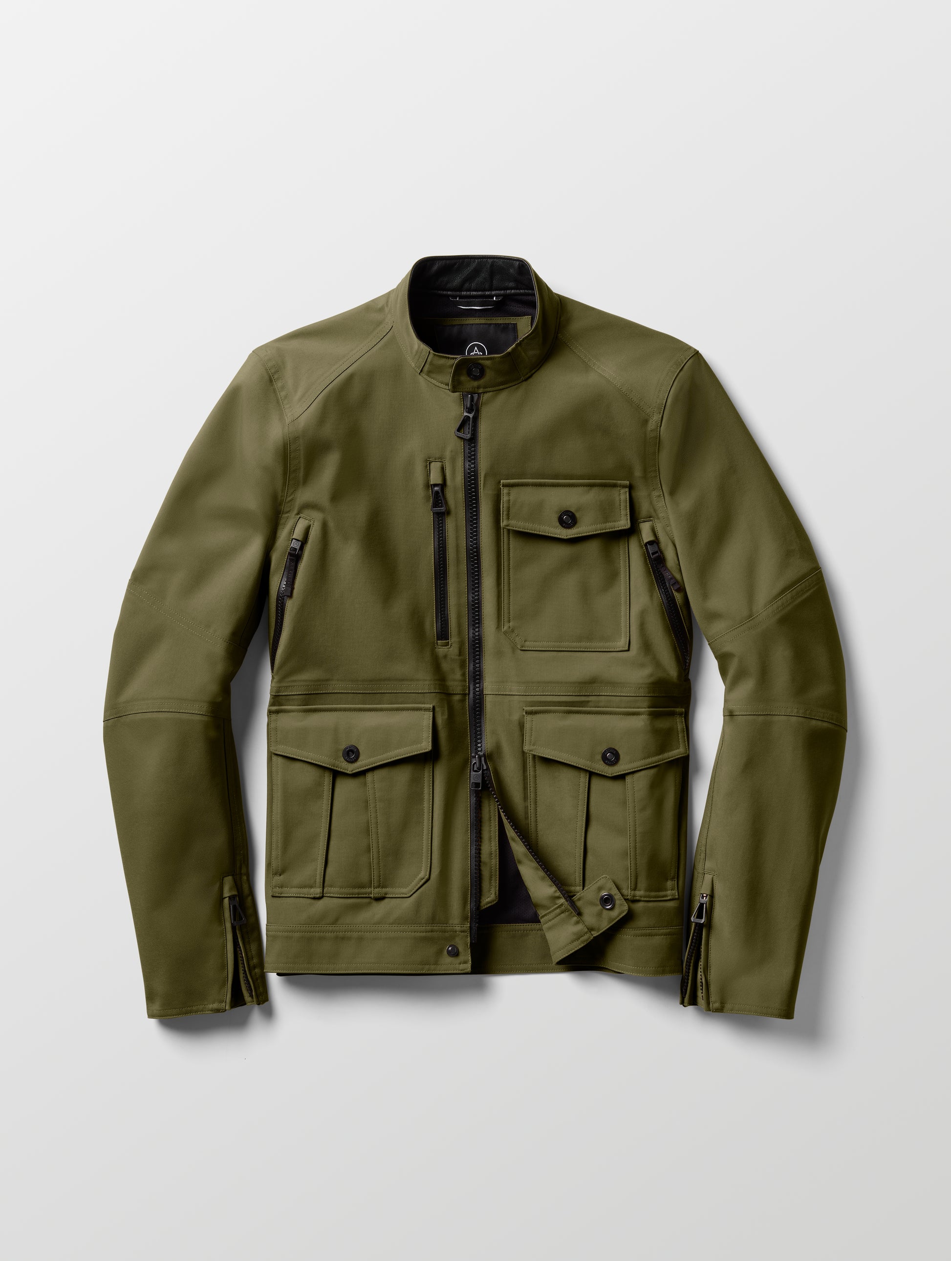 green motorcycle jacket from AETHER Apparel