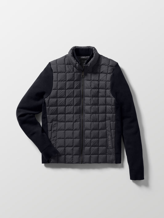 Flat lay of the M Phase Full-Zip in Onyx Black from AETHER Apparel.