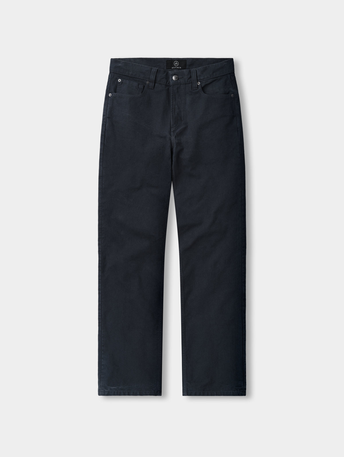 Flat lay of the Porter 5-Pocket Pant in Graphite from AETHER Apparel.