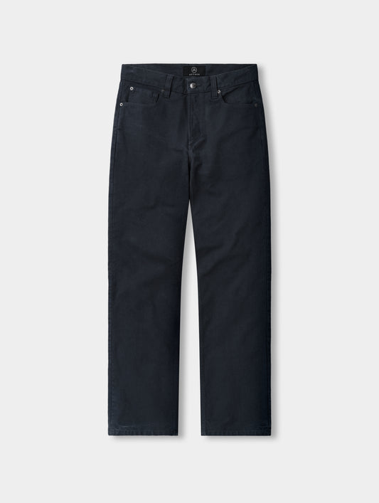 Flat lay of the Porter 5-Pocket Pant in Graphite from AETHER Apparel.