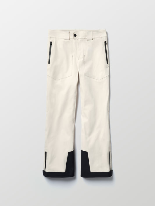 Flat lay of the Ridge Insulated Snow Pant in Bone from AETHER Apparel.