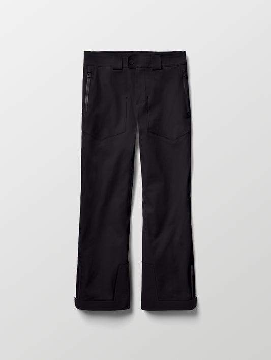 Flat lay of the Ridge Insulated Snow Pant in Onyx Black from AETHER Apparel.