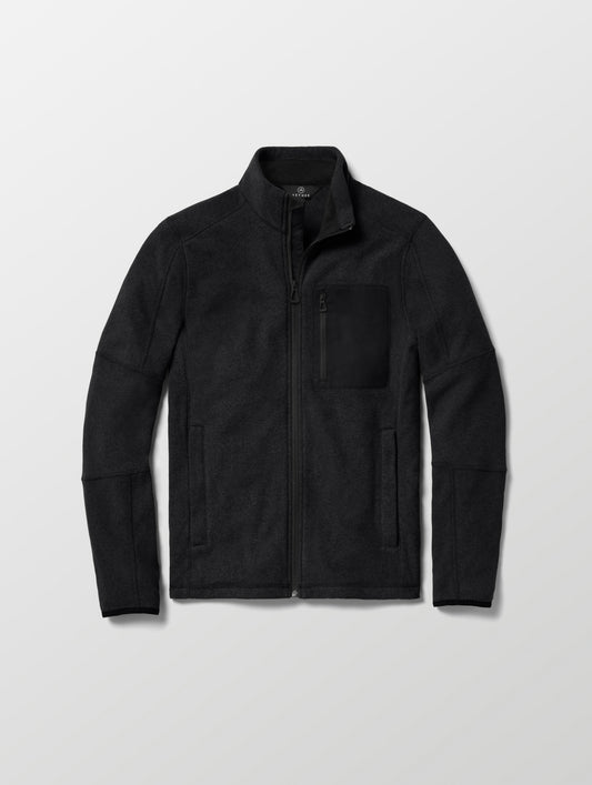 Sutherlin Full-Zip in Onyx Black from AETHER Apparel.