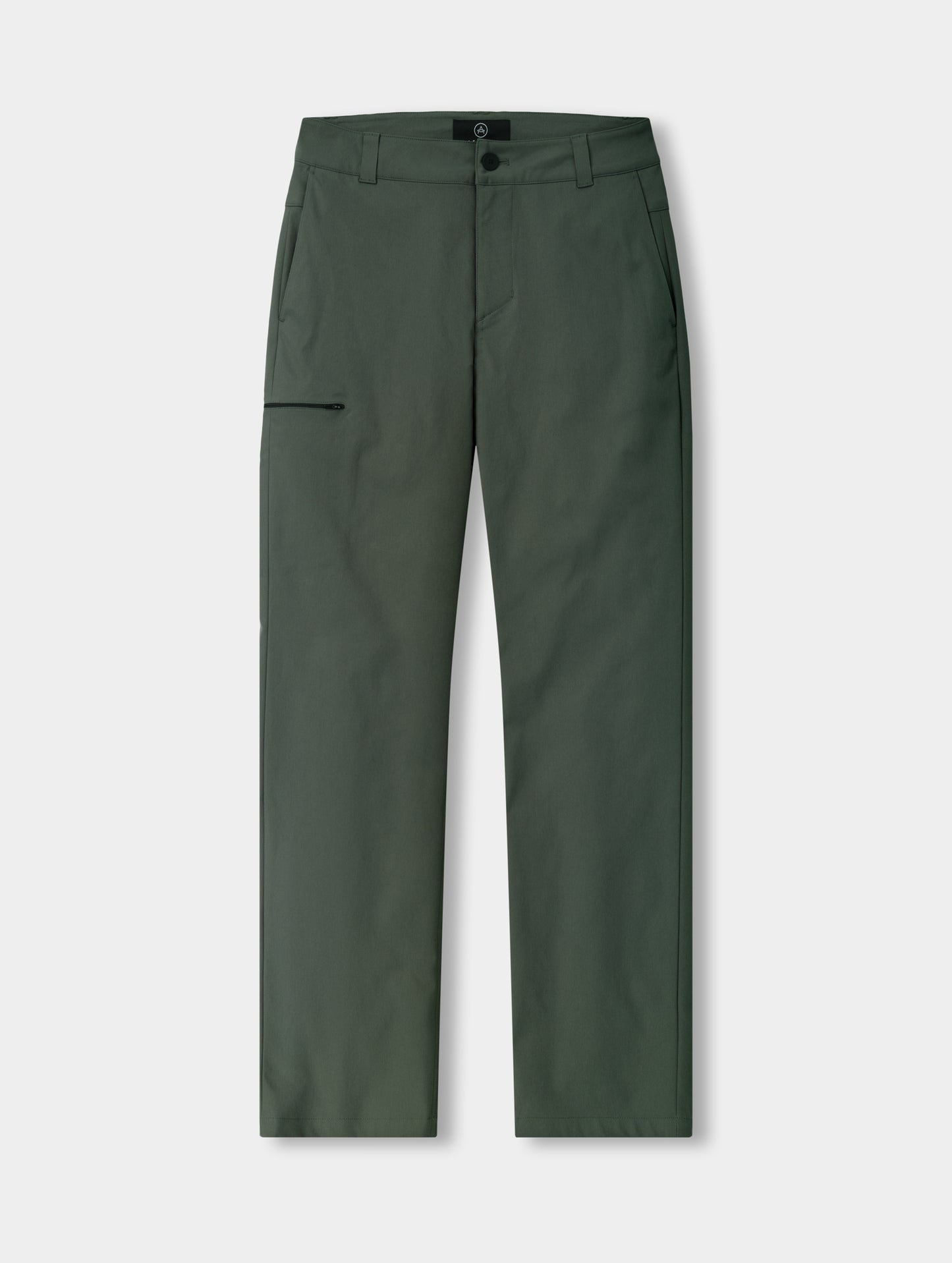 Flat lay view of the Walden Tech Pant in Saville Green from AETHER Apparel. 