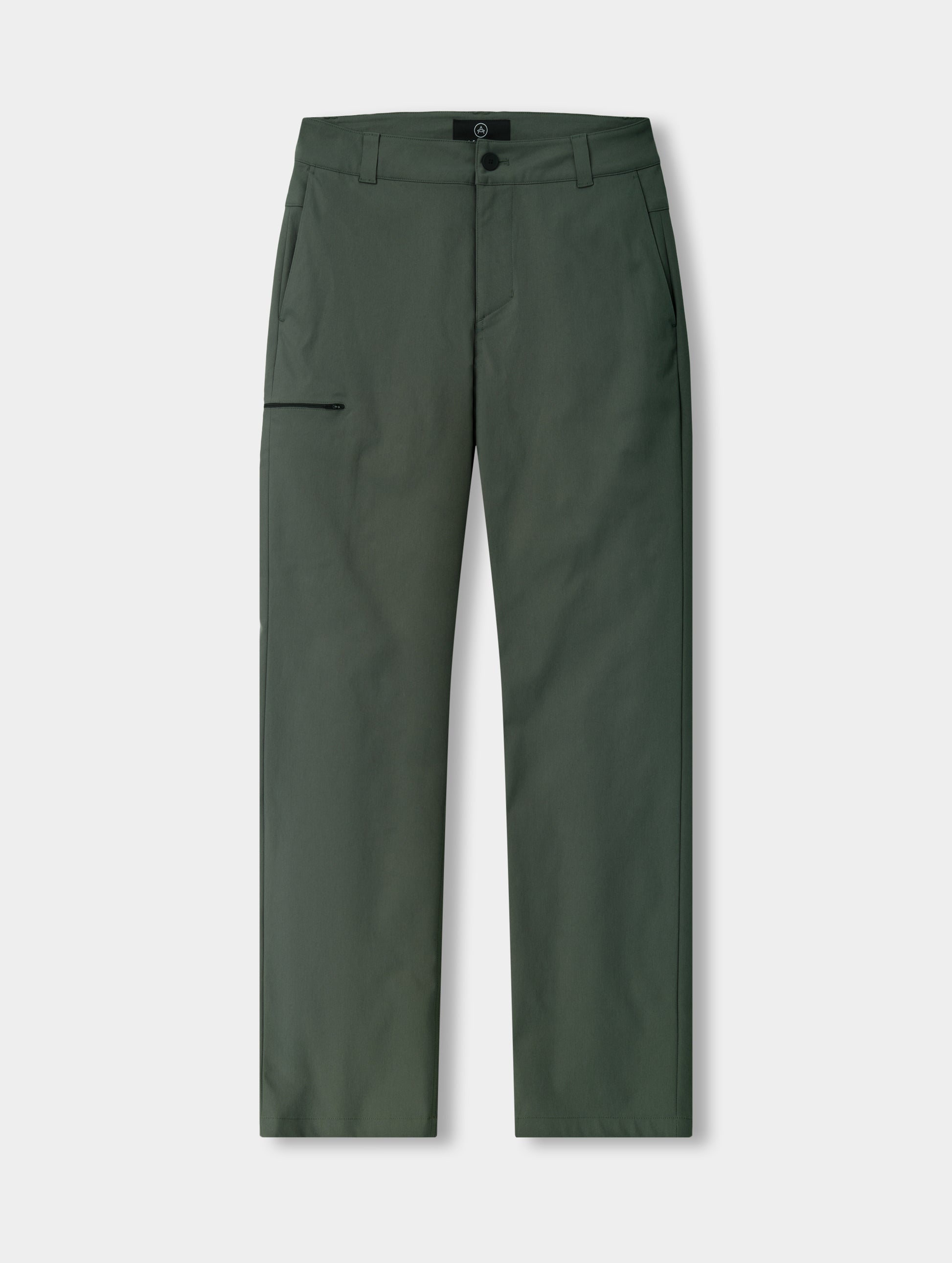 Flat lay view of the Walden Tech Pant in Saville Green from AETHER Apparel. 