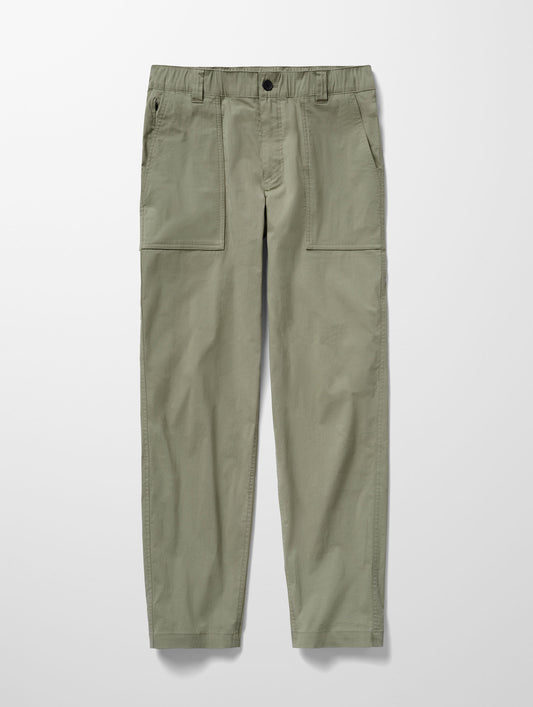 Flat lay image of the Zermatt Hiking Pant in Fern Green from AETHER Apparel.