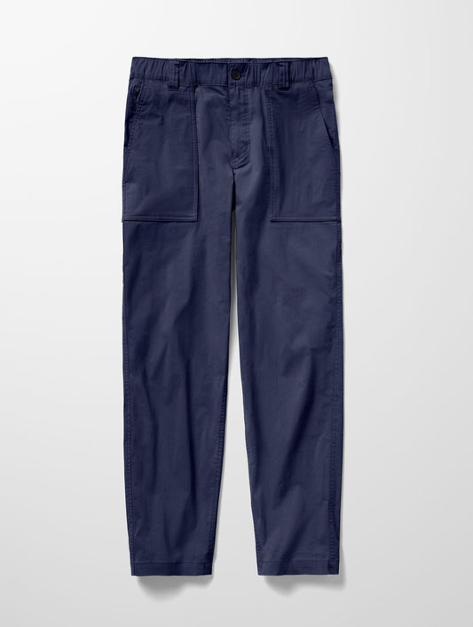 Flat lay image of the Zermatt Hiking Pant in Total Eclipse dark blue from AETHER Apparel.