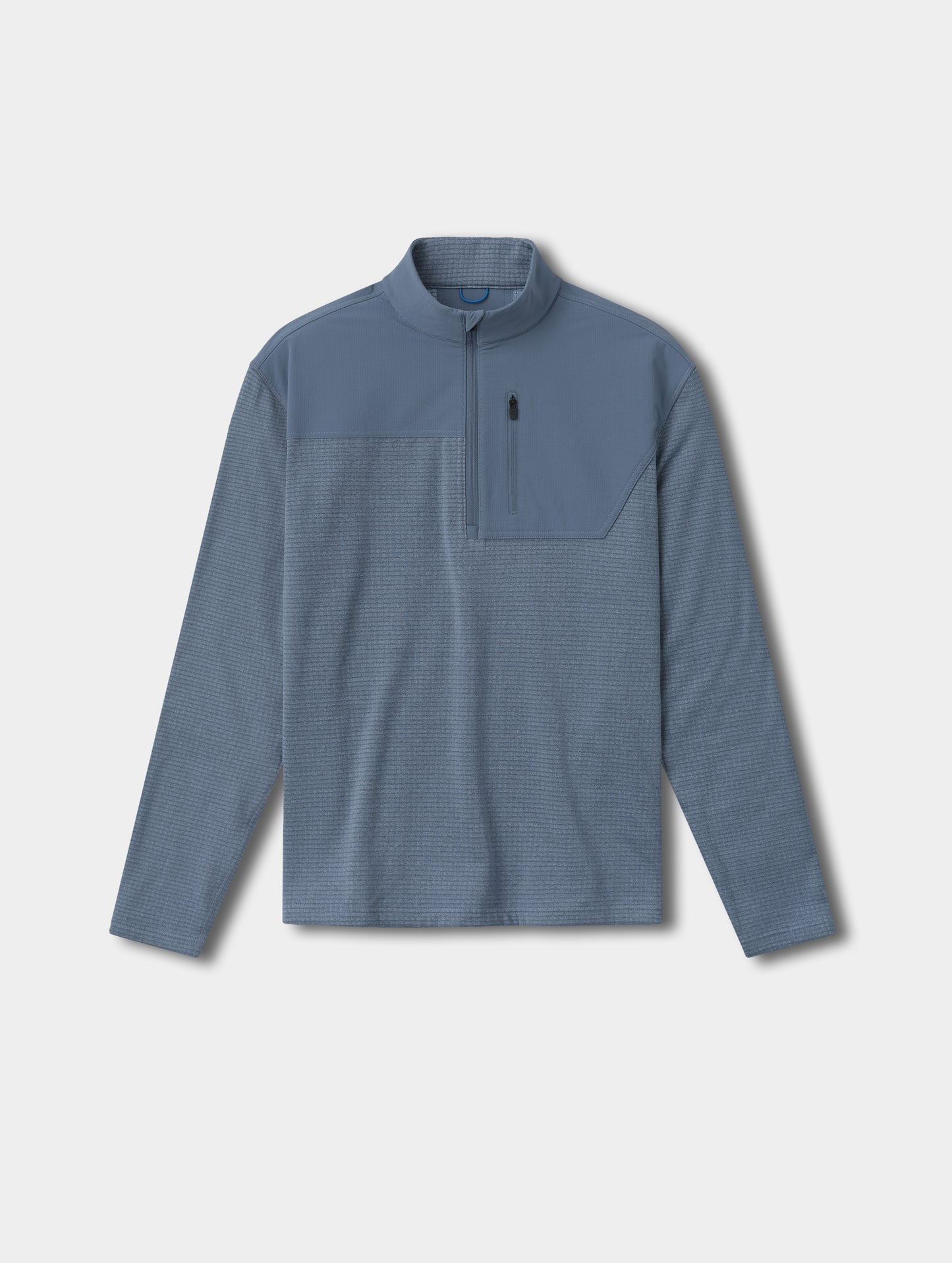 Flat lay view of the Rocklin Half-Zip in Portal Blue from AETHER Apparel.