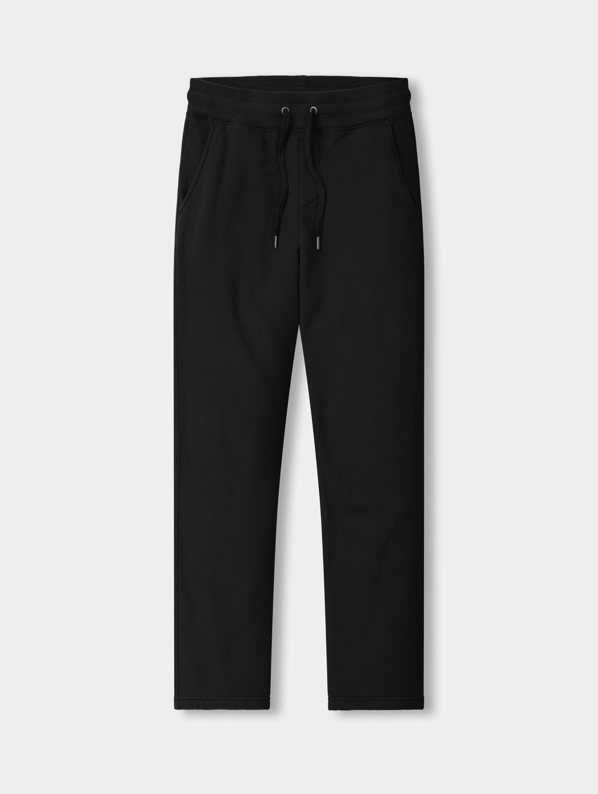Flat lay view of the Rylan Sweat Pant in Onyx Black from AETHER Apparel. 
