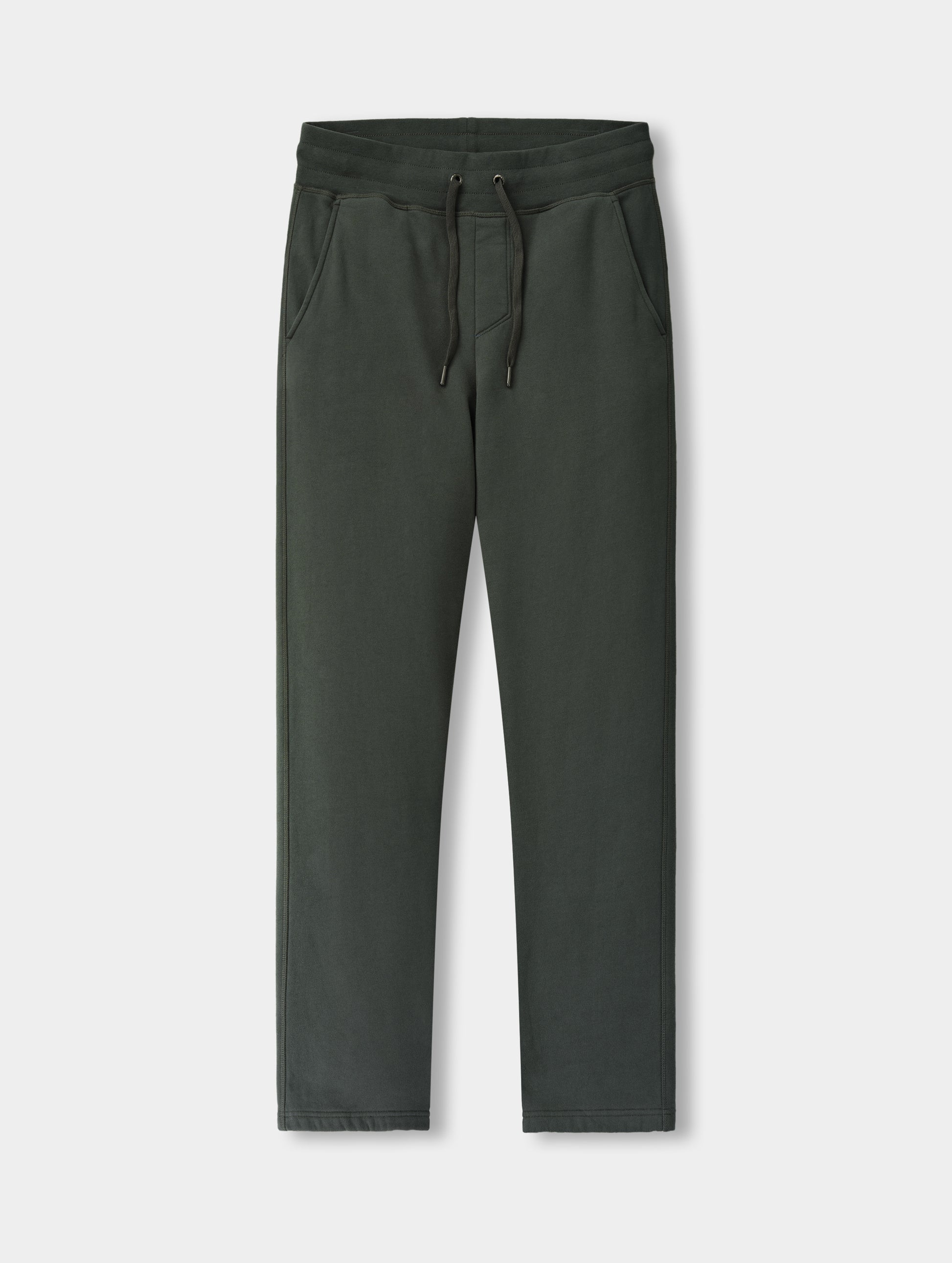 Flat lay view of the Rylan Sweat Pant in Saville Green from AETHER Apparel. 
