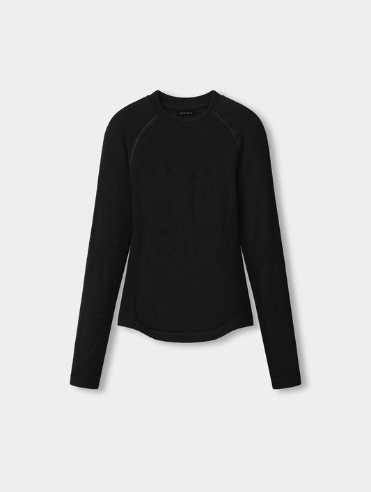 W Alpine Seamless Base Layer Crew - Onyx Black
