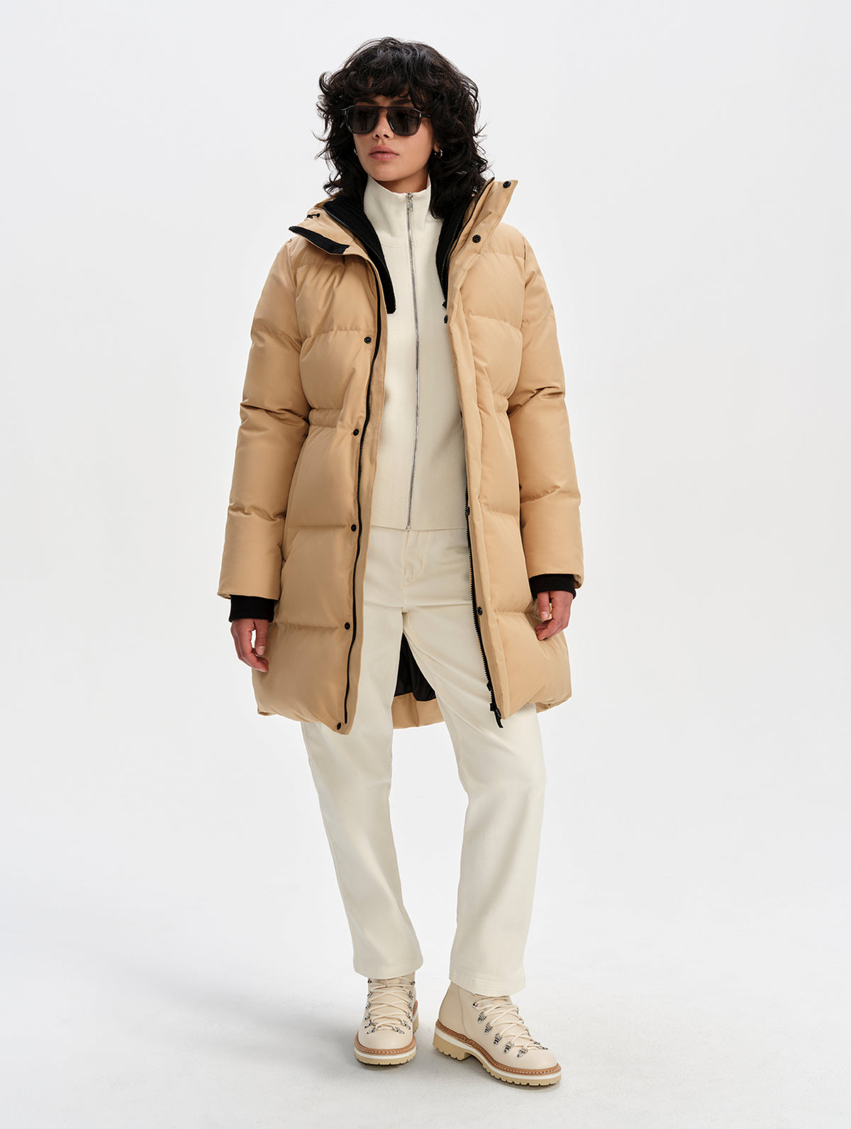 Aria Down Long Parka - Latte Brown