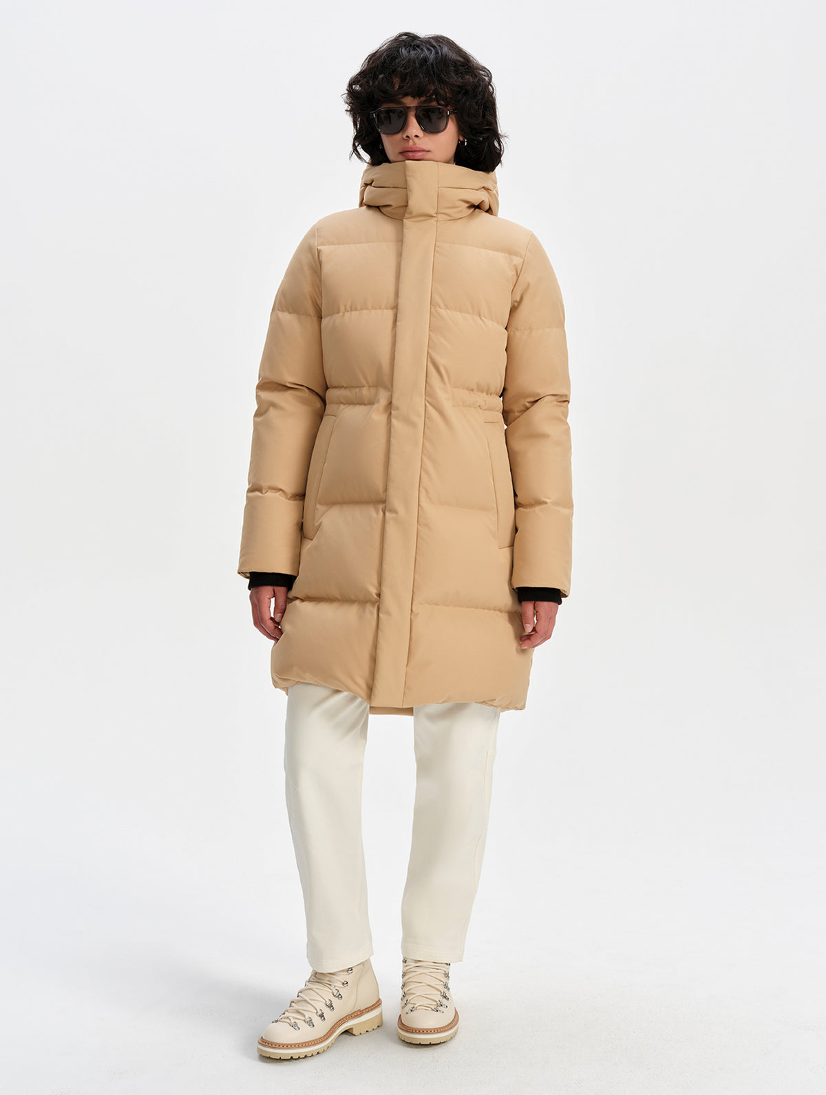 Aria Down Long Parka - Latte Brown