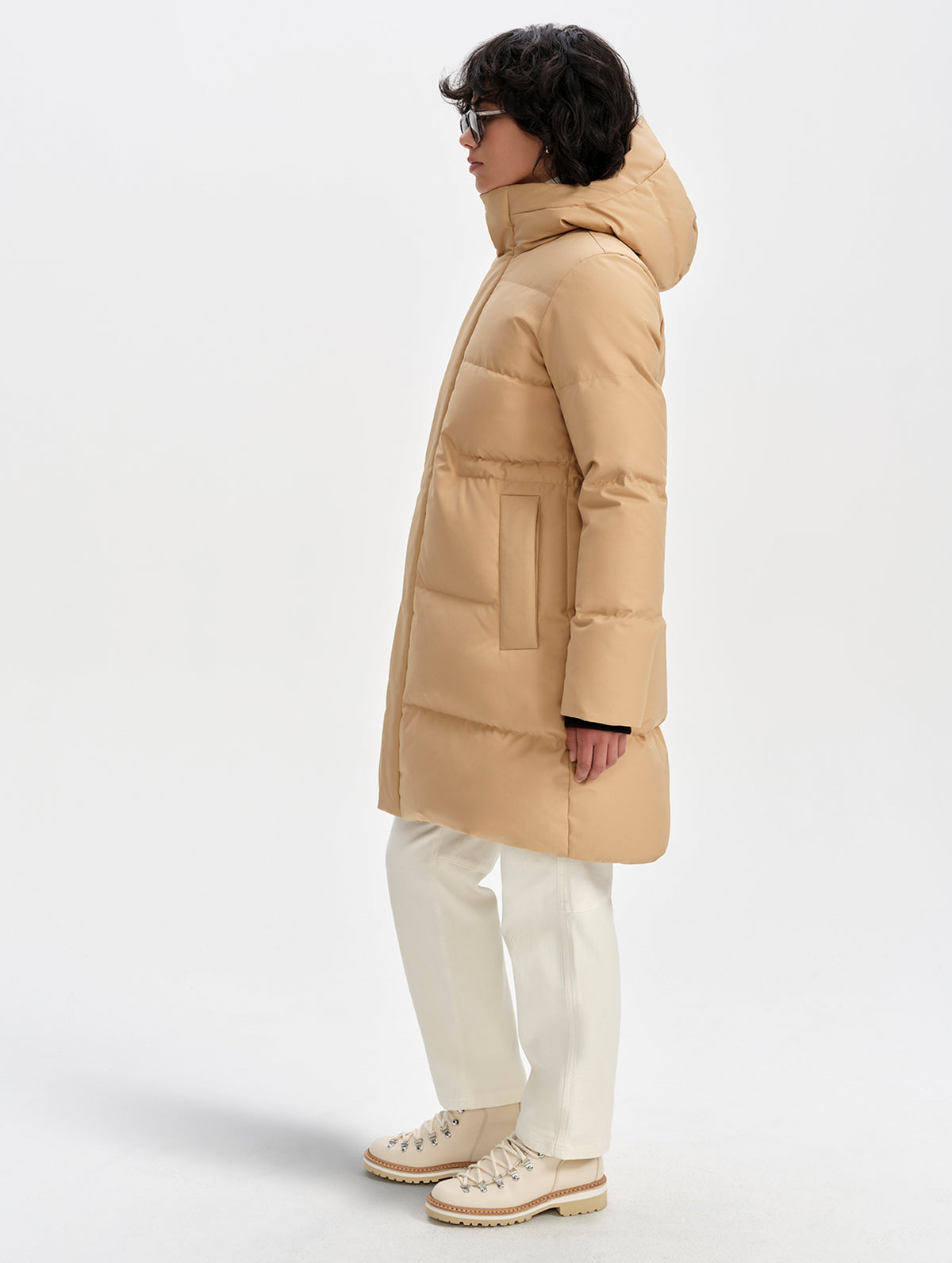 Aria Down Long Parka - Latte Brown