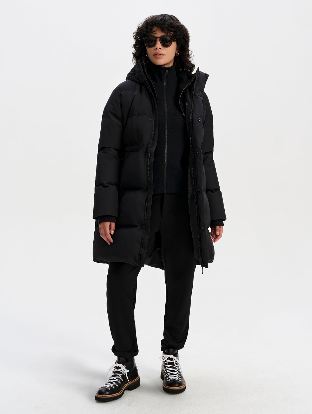 Aria Down Long Parka - Onyx Black