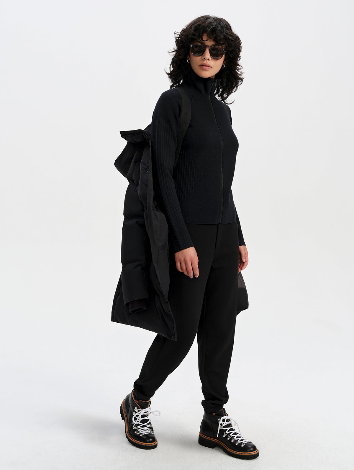 Aria Down Long Parka - Onyx Black