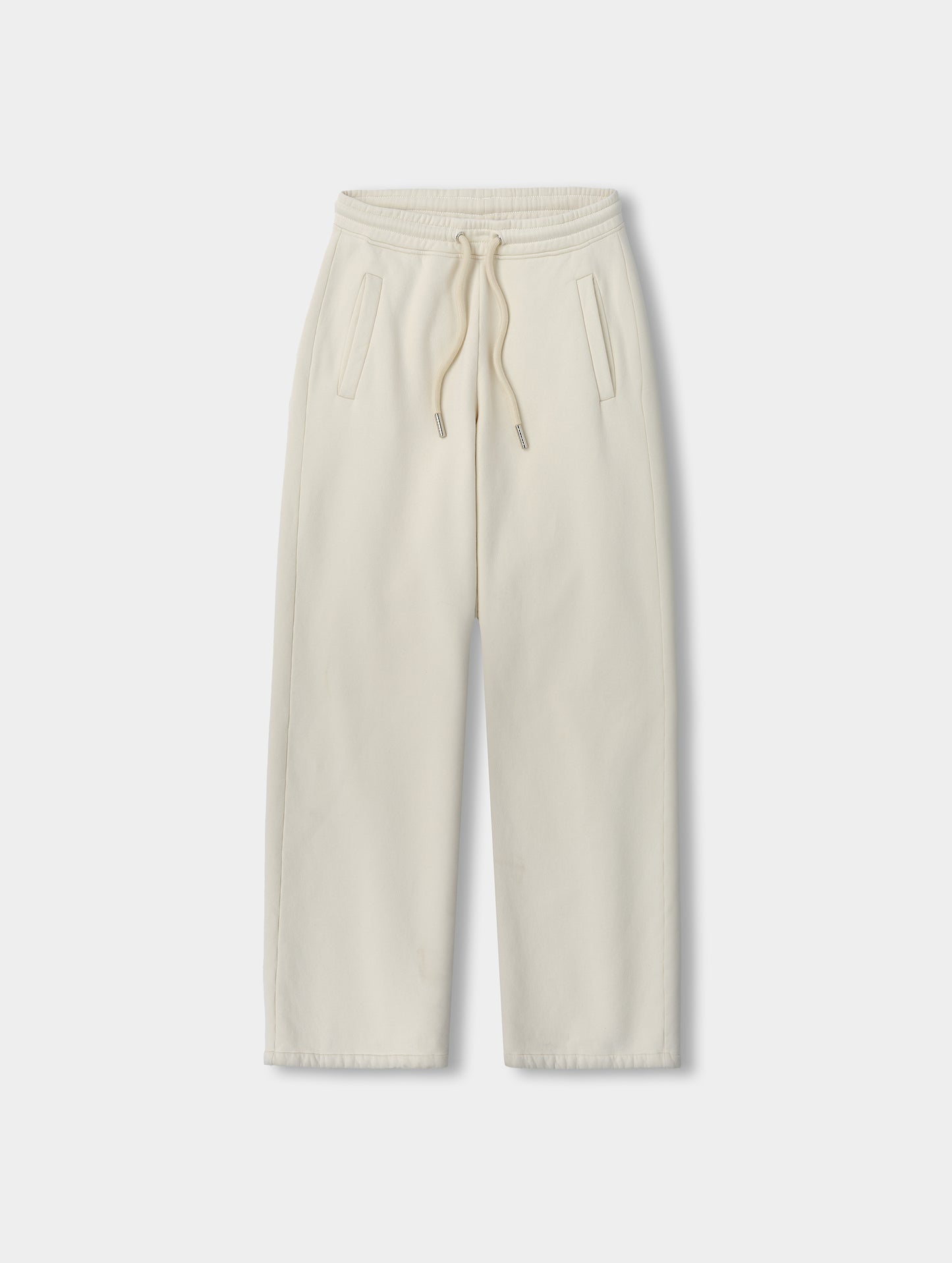 Flat lay view of the Ayla Wide-Leg Sweatpant in Bone from AETHER Apparel.