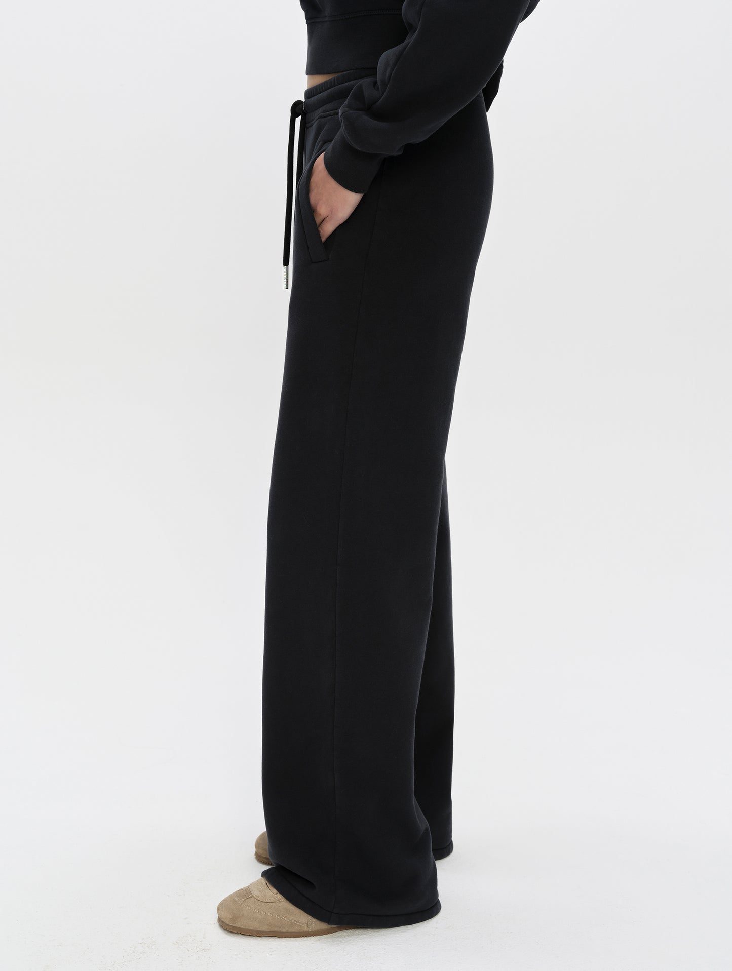 Ayla Wide-Leg Sweatpant - Onyx Black