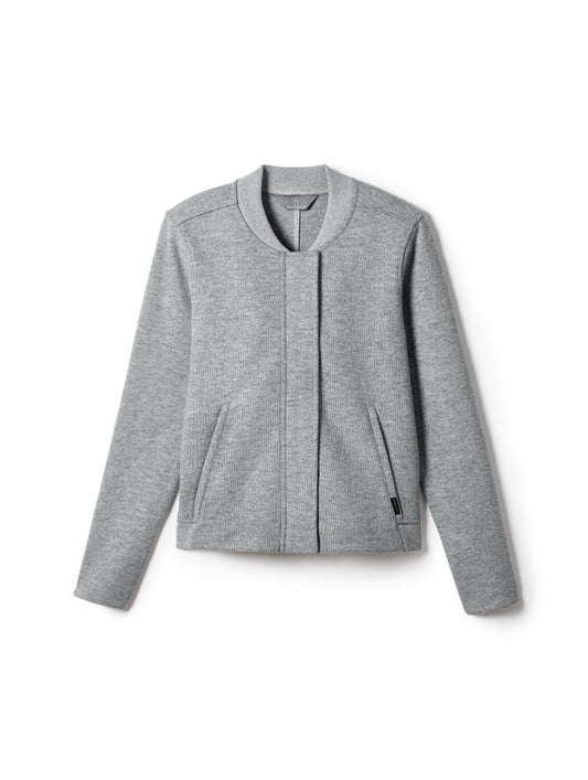 Boiled Wool Bomber - Heather Grey
