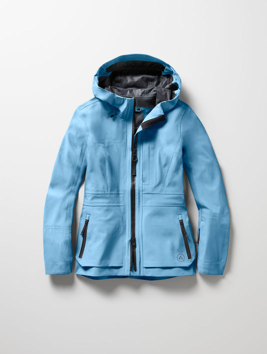 Flat lay of the Boyd Snow Jacket in Atlas Blue from AETHER Apparel.