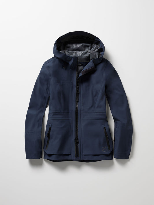 Flay lay of the Boyd Snow Jacket in Total Eclipse dark blue from AETHER Apparel.