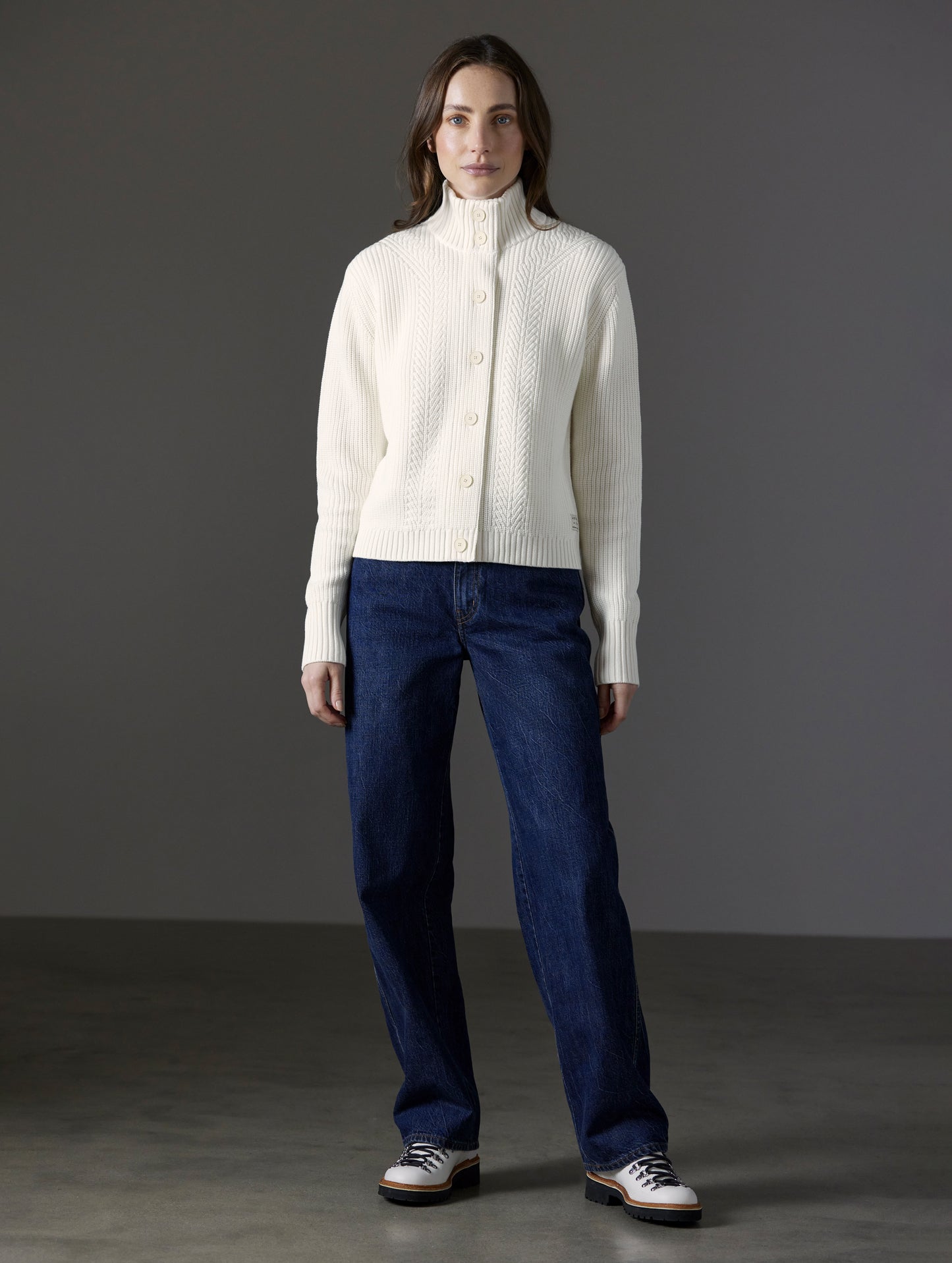 Cato Buttoned Sweater - Winter White