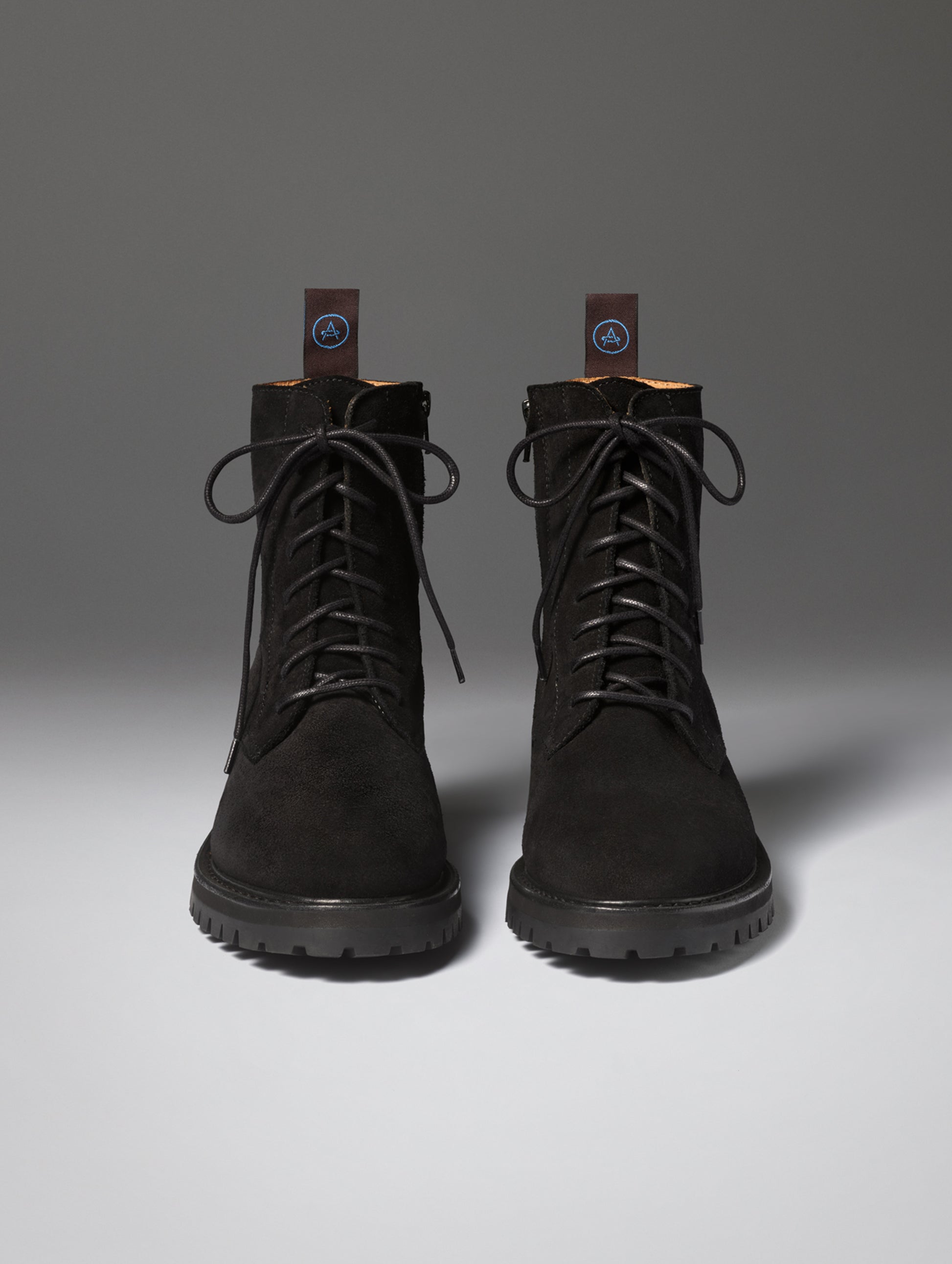 Front view of the Crosby Boot in Onyx Black from AETHER Apparel.