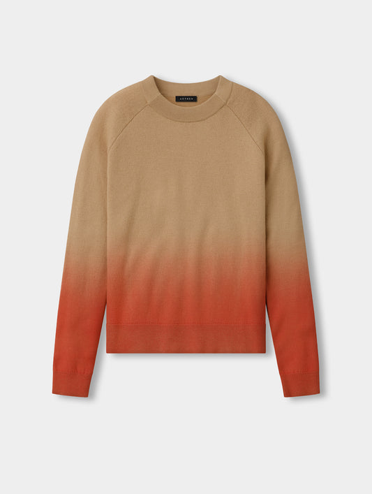 Flat lay view of the Dash Ombre Sweater in Latte Brown from AETHER Apparel.