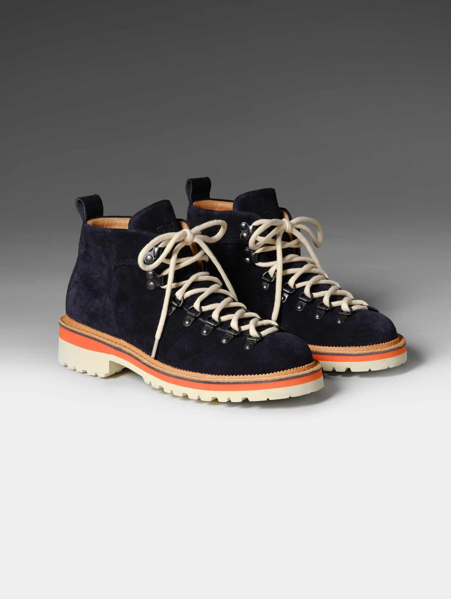 Front studio shot of the W Dolomite Boot in Total Eclipse with cream laces from AETHER Apparel.