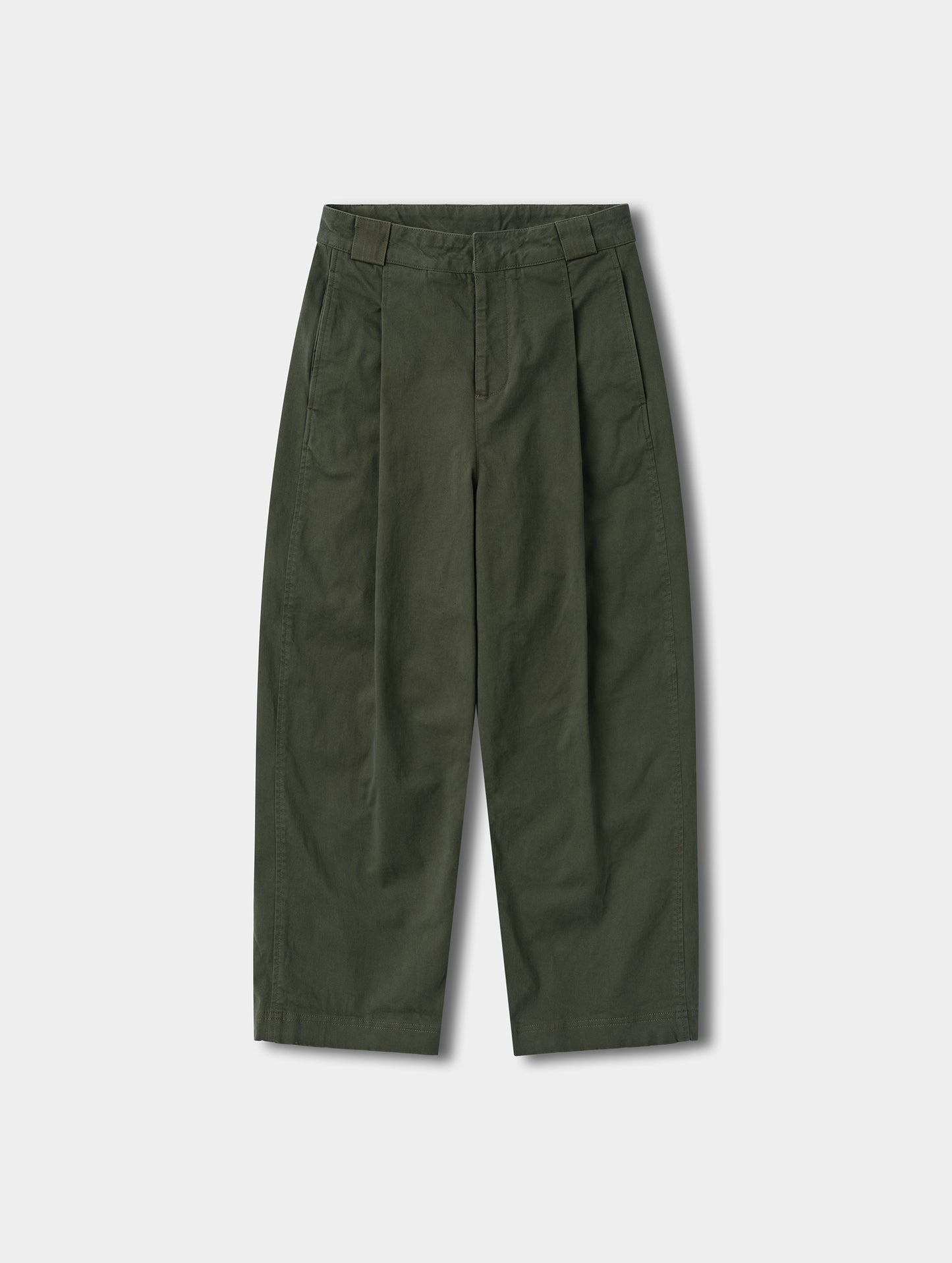 Flat lay view of the Dune Pant in Forest Green from AETHER.