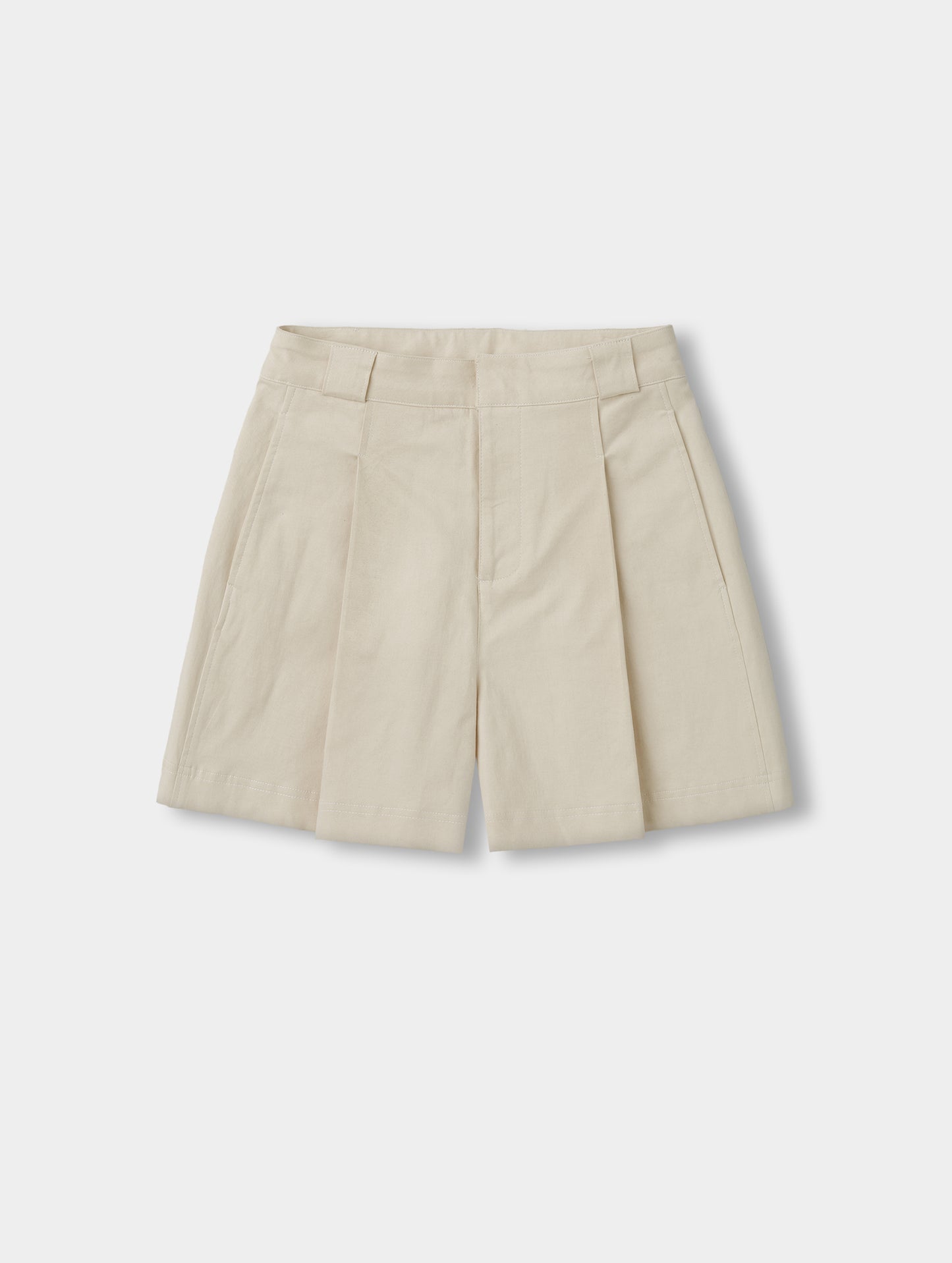 Flat lay view of the Dune Short in Bone from AETHER.