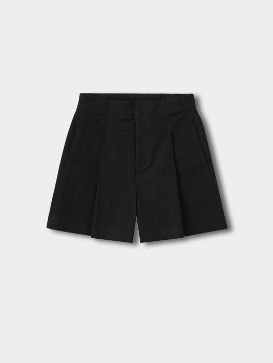 Flat lay view of the Dune Short in Onyx Black from AETHER.