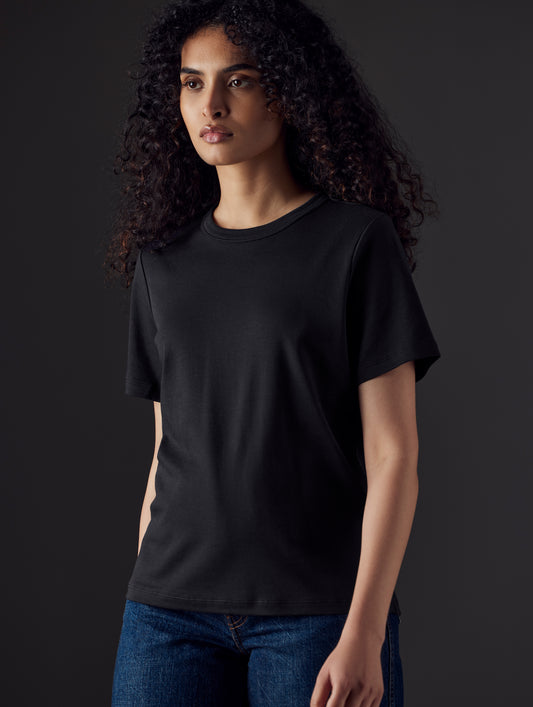 W Emery Pima Tee - Onyx Black