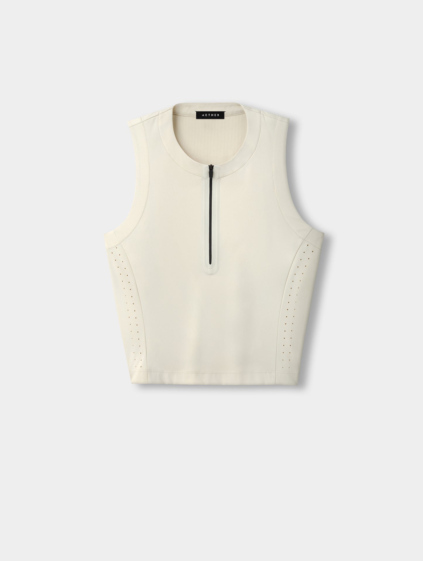 Flat lay view of the Kora Sunproof Tank Top in Bone from AETHER.