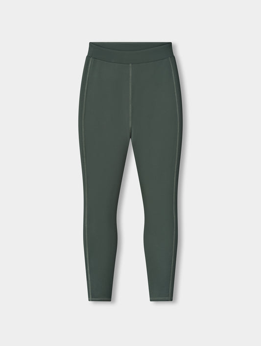 Flat lay view of the Laurel Legging in Saville Green from AETHER.