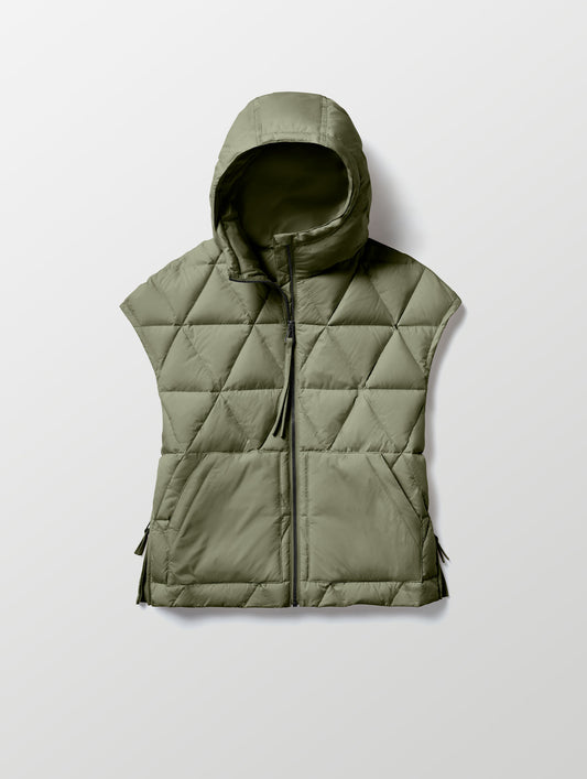 Flat lay image of Mailen Oversized Vest in Fern Green from AETHER Apparel.