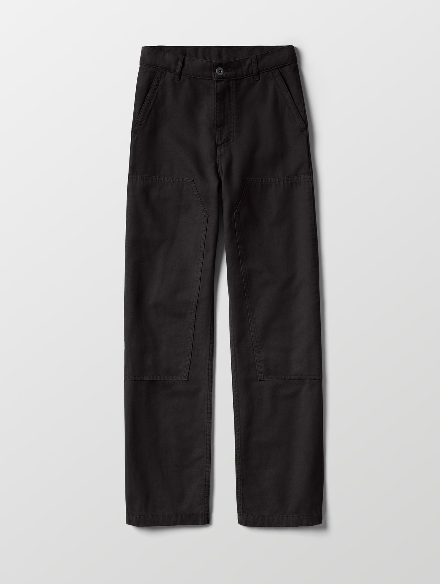 Flat lay of the Natalie Utility Pant in Onyx Black from AETHER Apparel.
