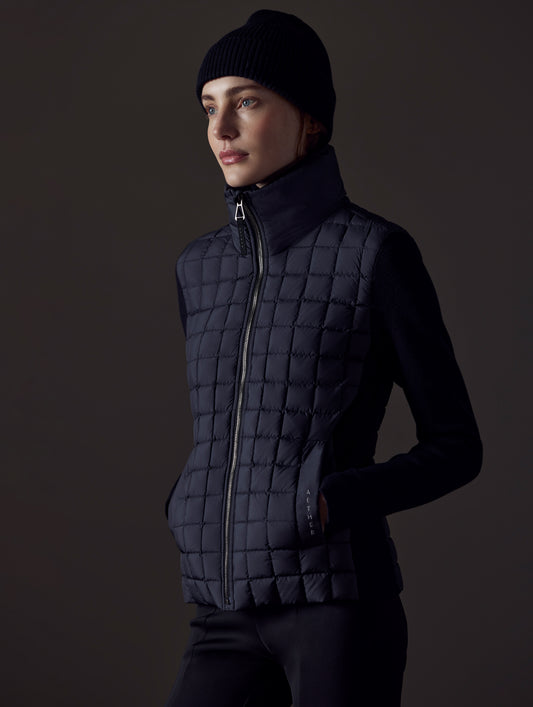 woman wearing black insulated jacket from AETHER Apparel