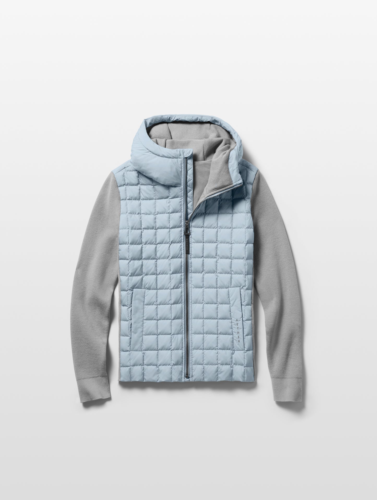light blue and grey insulated sweater from AETHER Apparel